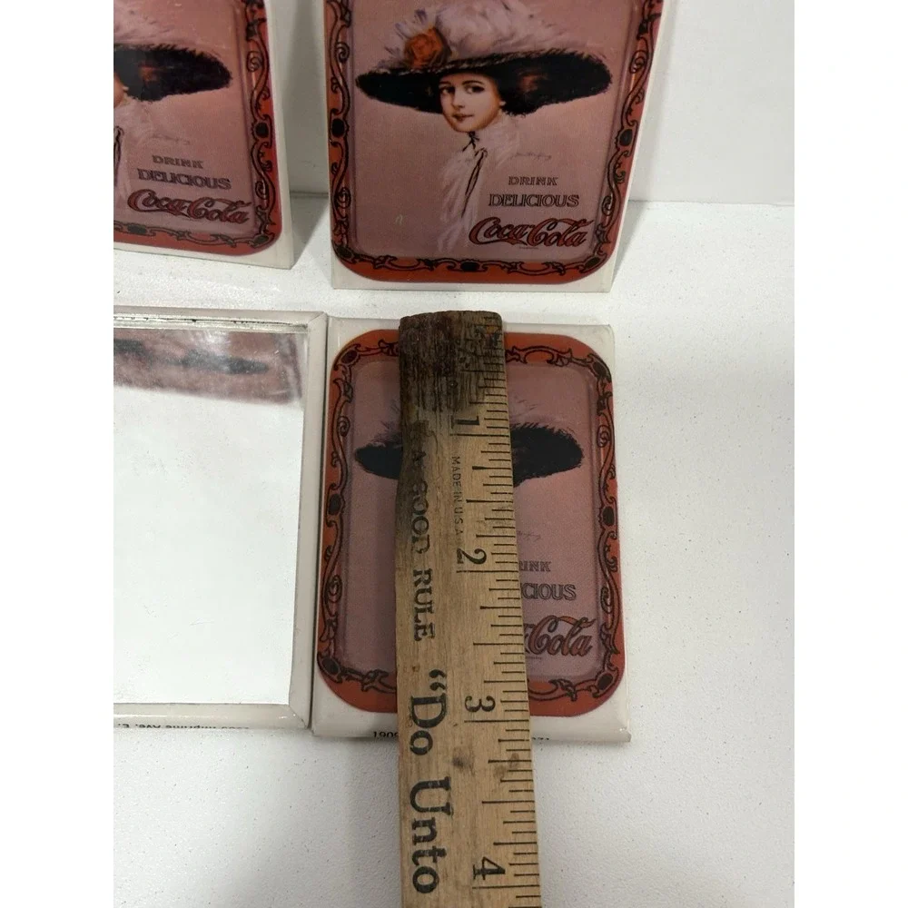 Vintage antique Coca-Cola Big Hat Girl Pocket mirror 1971 lot Of 4 Mirrors